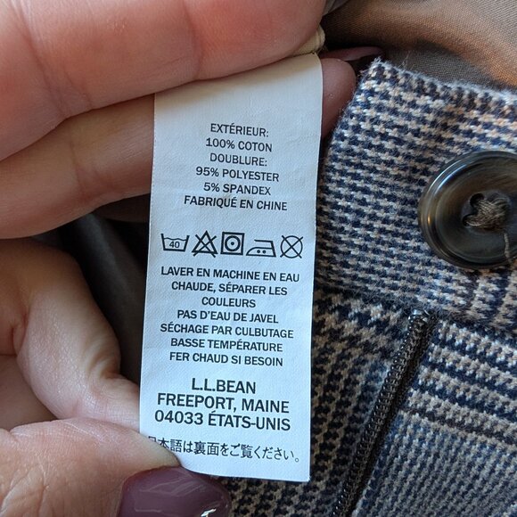 L.L. Bean Cotton Houndstooth Plaid Classic Fit Trousers Size 6 Reg Academia Prep - Picture 9 of 10